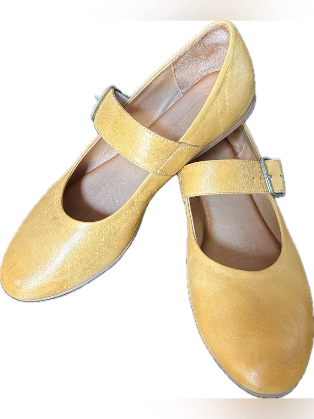 Miz Mooz Kaity Mary Jane Yellow Ochre Women’s Flat - Picture 2 of 4
